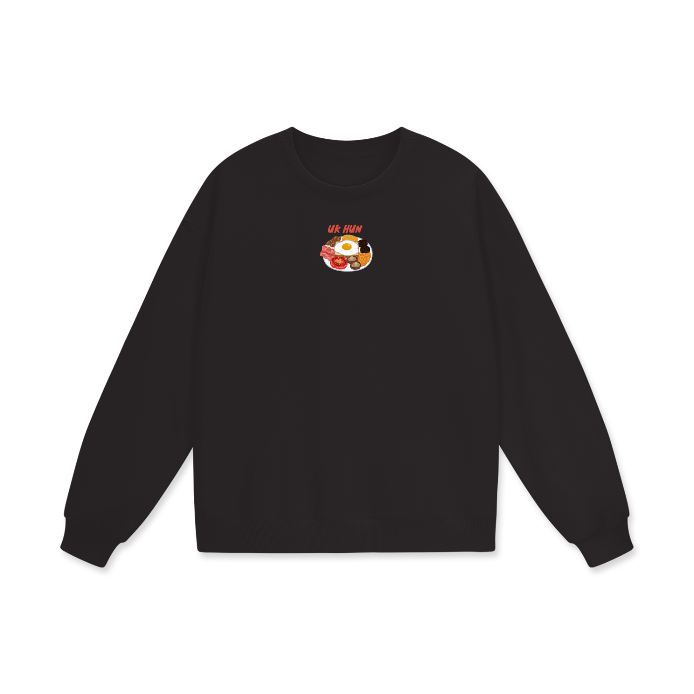 UK Hun (Breakfast) Heavyweight Drop Shoulder Oversized Fleece Sweatshirt