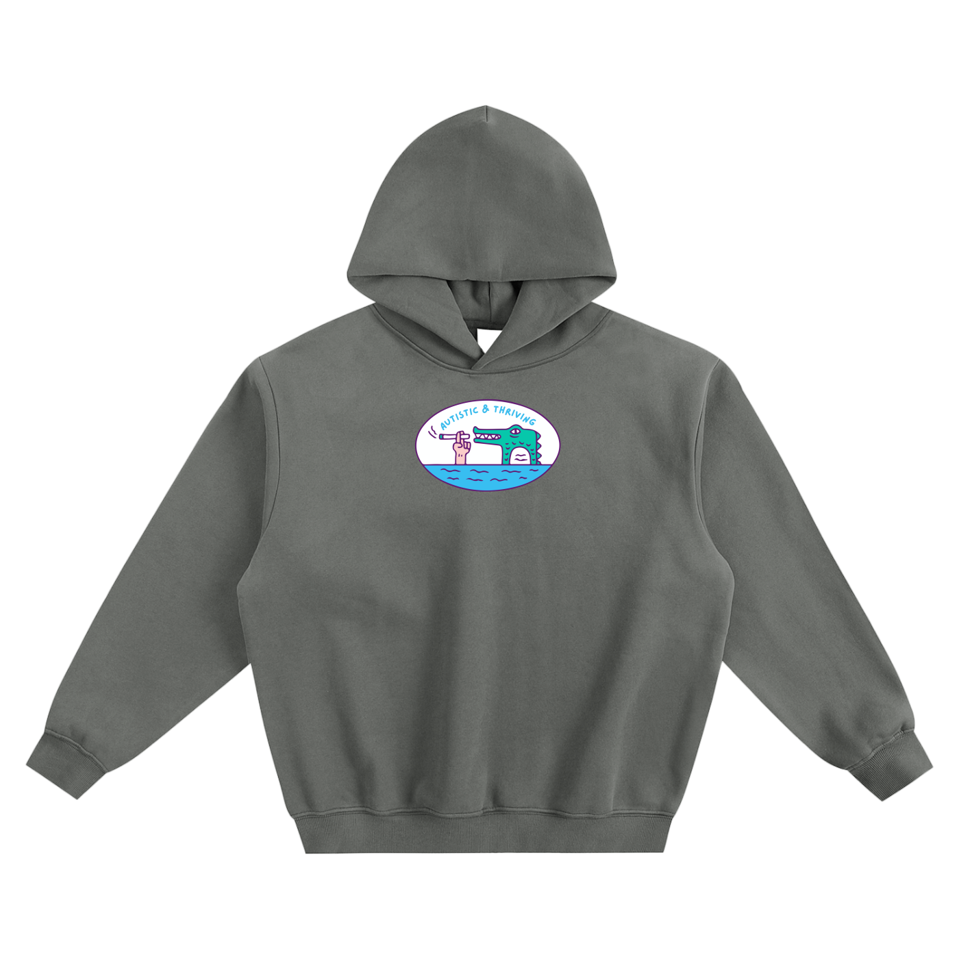 Autistic & Thriving Fleeced Boxy Hoodie