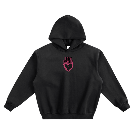 I Love Myself Fleeced Boxy Hoodie