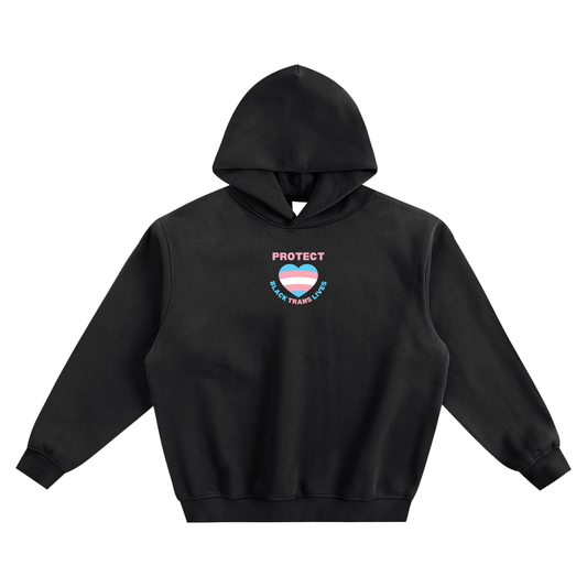 Protect Black Trans Lives Fleeced Boxy Hoodie