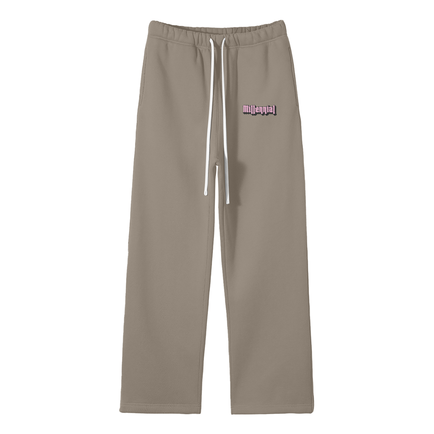 Millennial Streetwear Fleece Straight Leg Pants