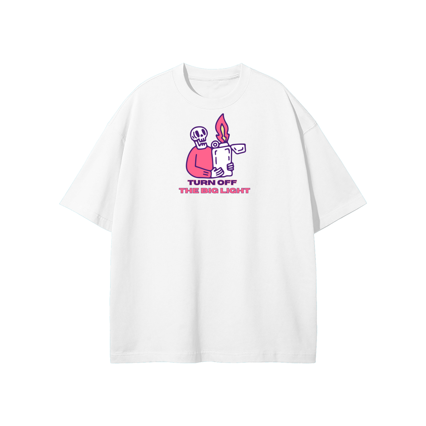 Turn Off The Big Light Streetwear Heavyweight Loose Fit T-Shirt