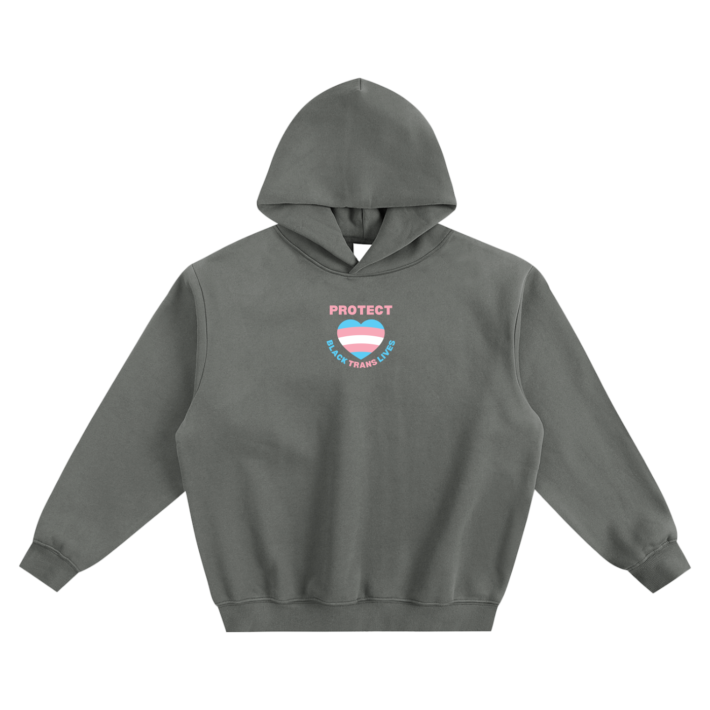 Protect Black Trans Lives Fleeced Boxy Hoodie