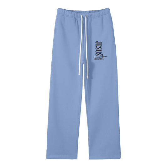 Jesus Loves You Streetwear Fleece Straight Leg Pants