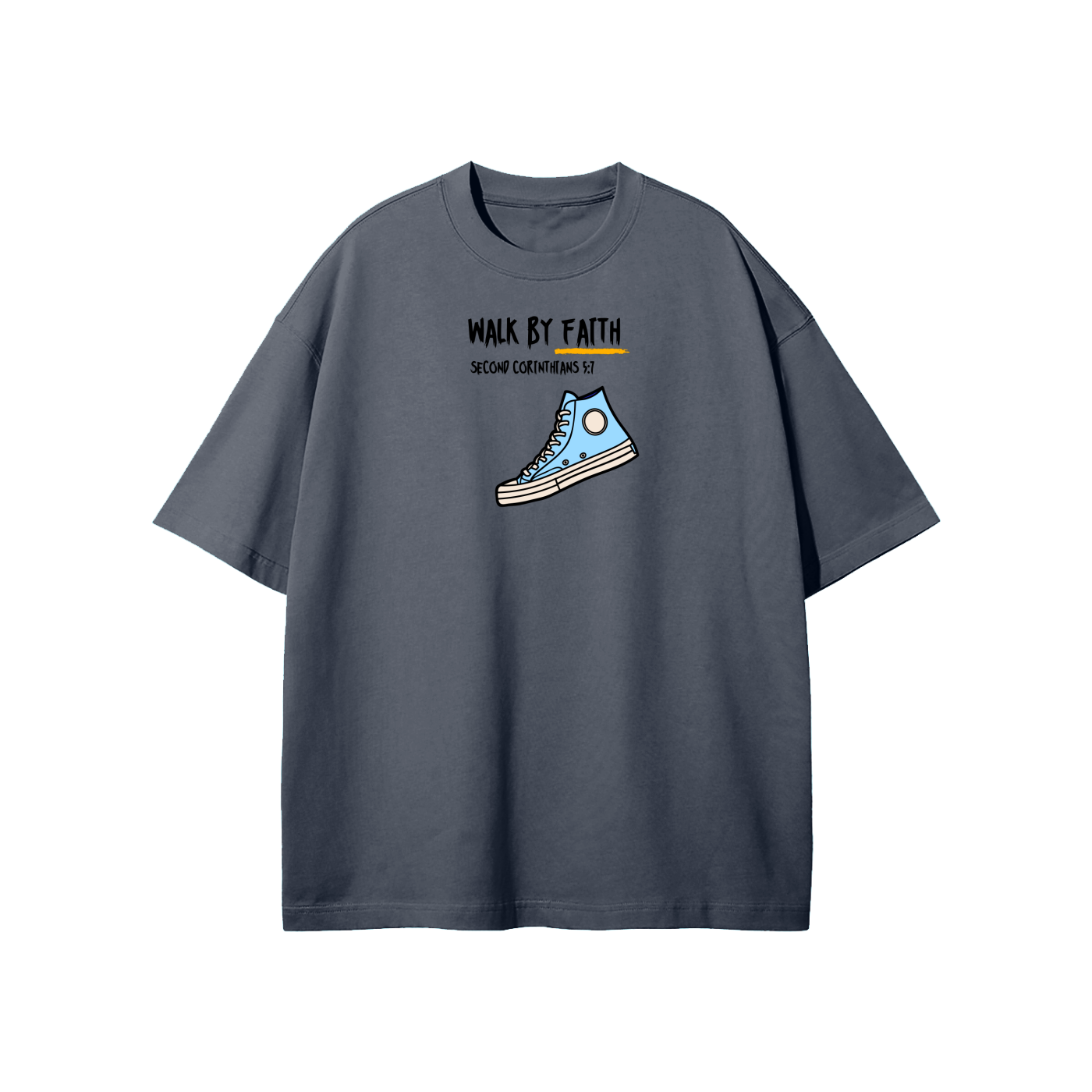 Walk By Faith (Chucks) Streetwear Heavyweight Loose Fit T-Shirt