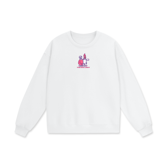 Turn Off The Big Light Heavyweight Drop Shoulder Oversized Fleece Sweatshirt