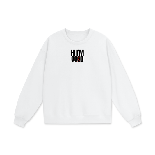 Hi I'm God Heavyweight Drop Shoulder Oversized Fleece Sweatshirt