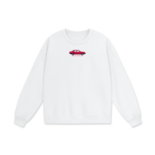 Meltdownerz Red Car Heavyweight Drop Shoulder Oversized Fleece Sweatshirt