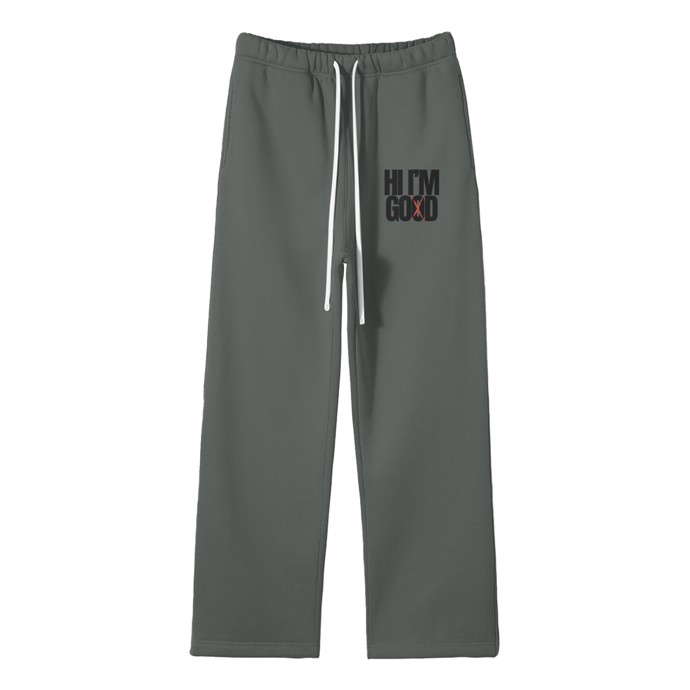 Hi I'm God Streetwear Fleece Straight Leg Pants