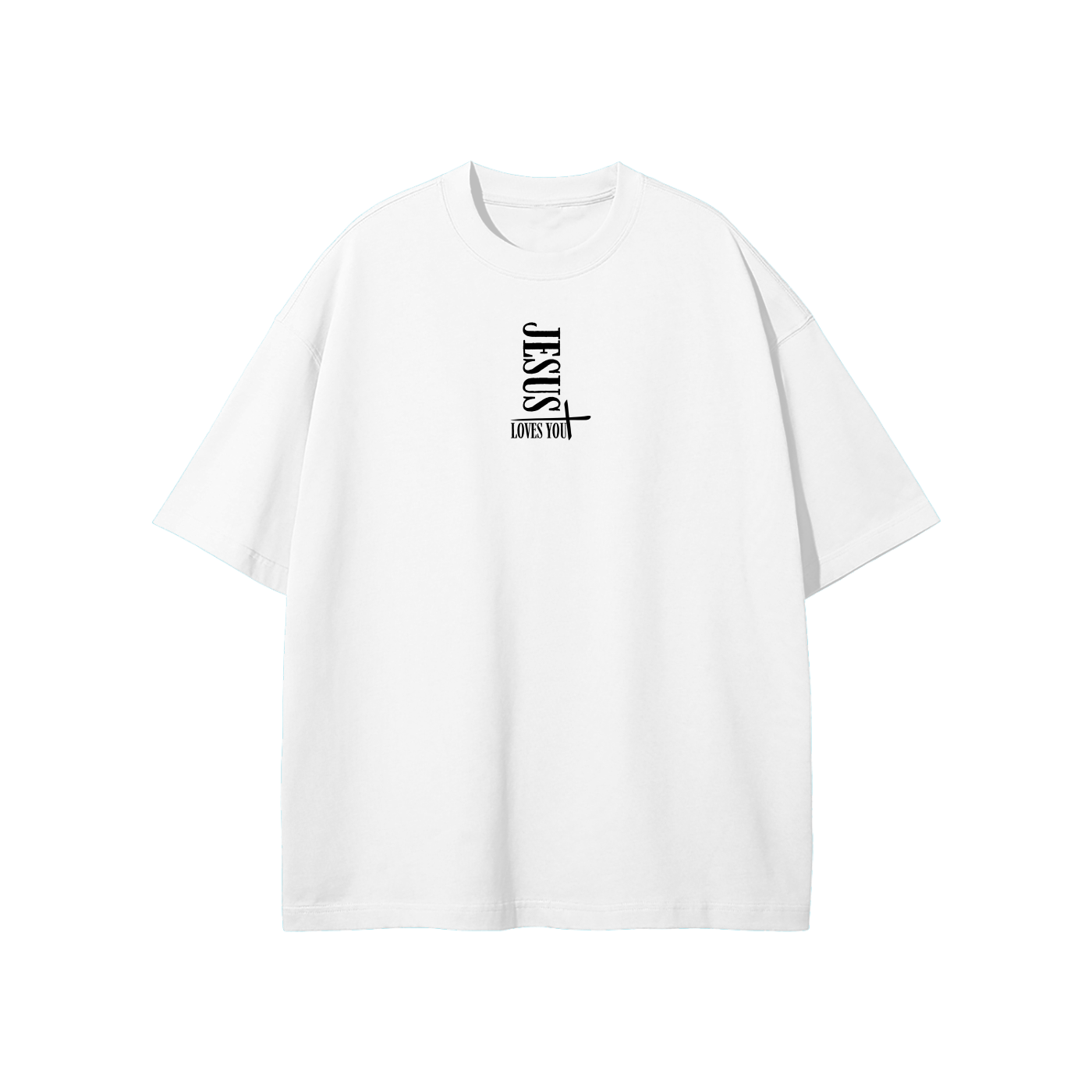 Jesus Loves You (Cross) Streetwear Heavyweight Loose Fit T-Shirt