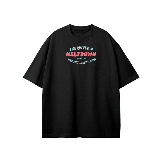 I Survived A Meltdown Streetwear Heavyweight Loose Fit T-Shirt
