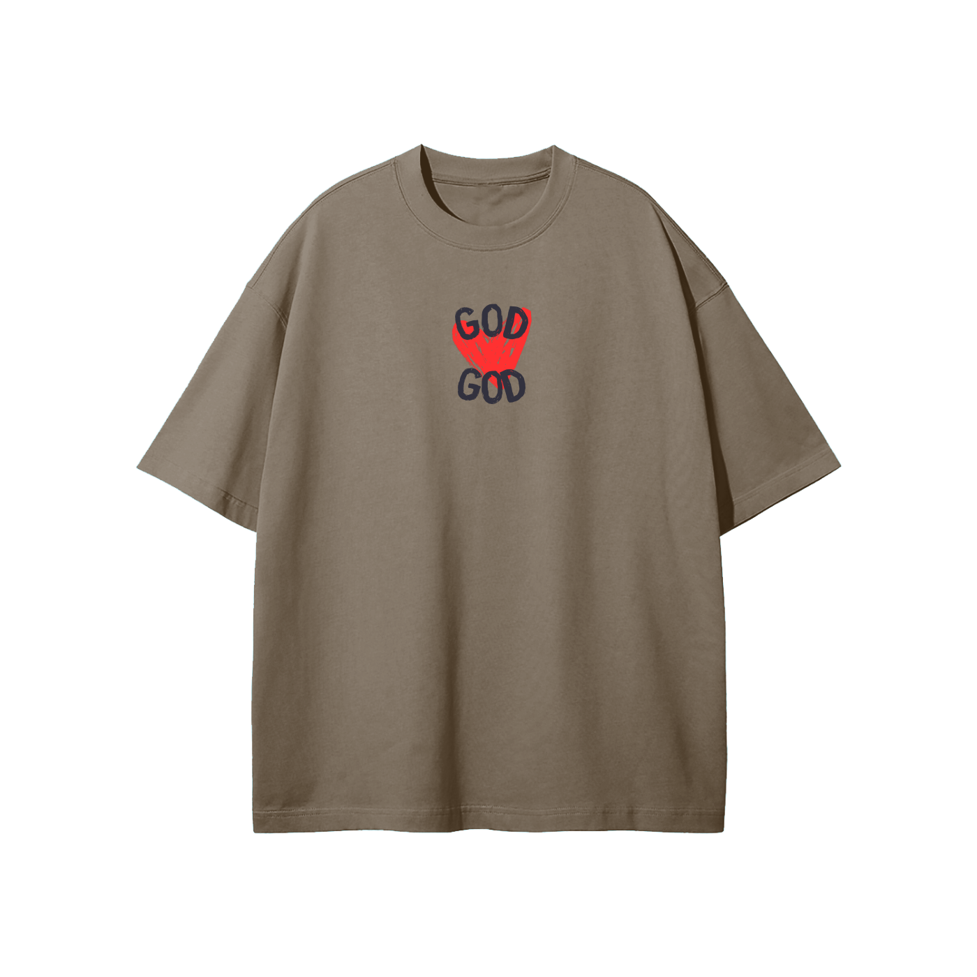 God Heart Streetwear Heavyweight Loose Fit T-Shirt