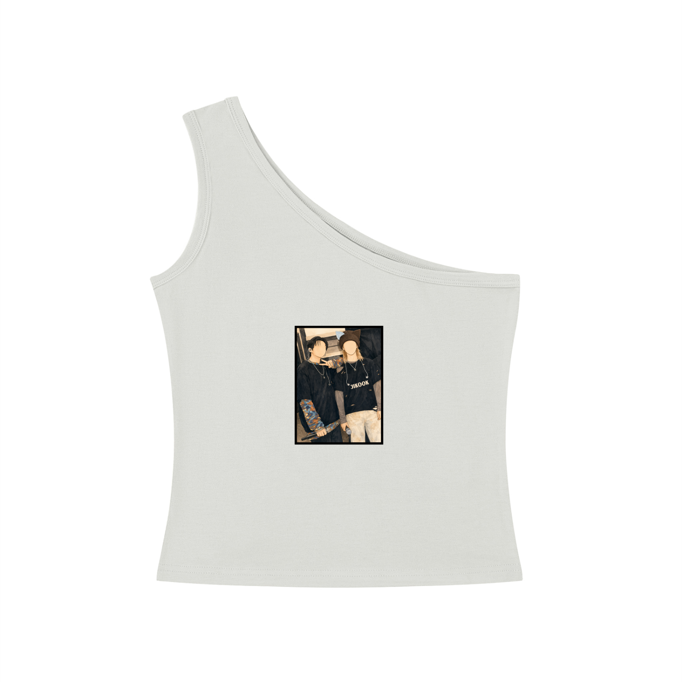 Jikook (Jimin & Jungkook) One-Shoulder Crop T Shirt