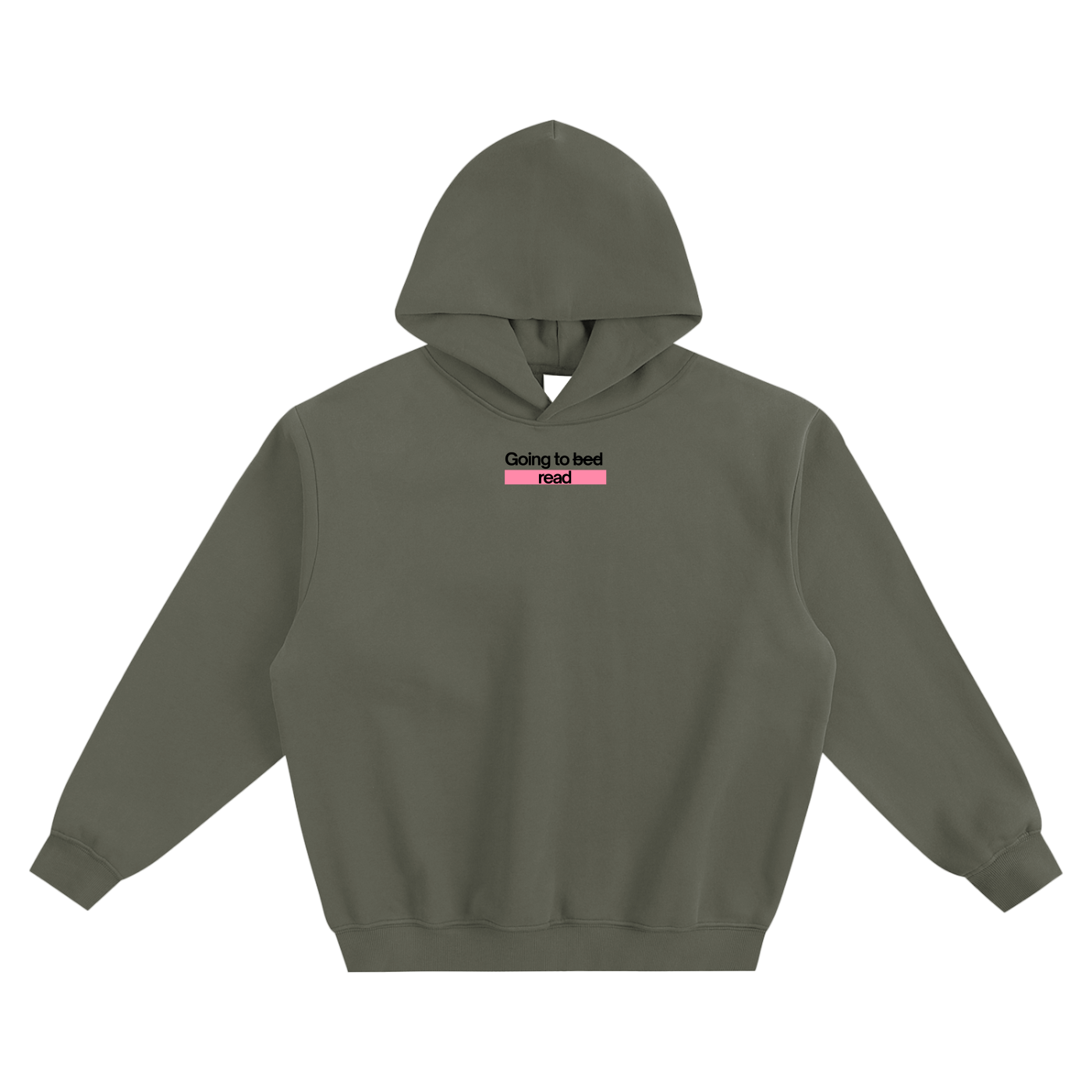 Going To Bed/Read (Pink) Fleeced Boxy Hoodie
