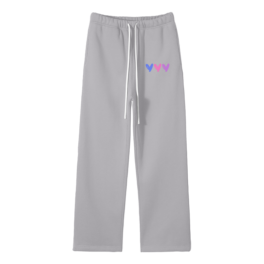 3 Hearts Streetwear Fleece Straight Leg Pants