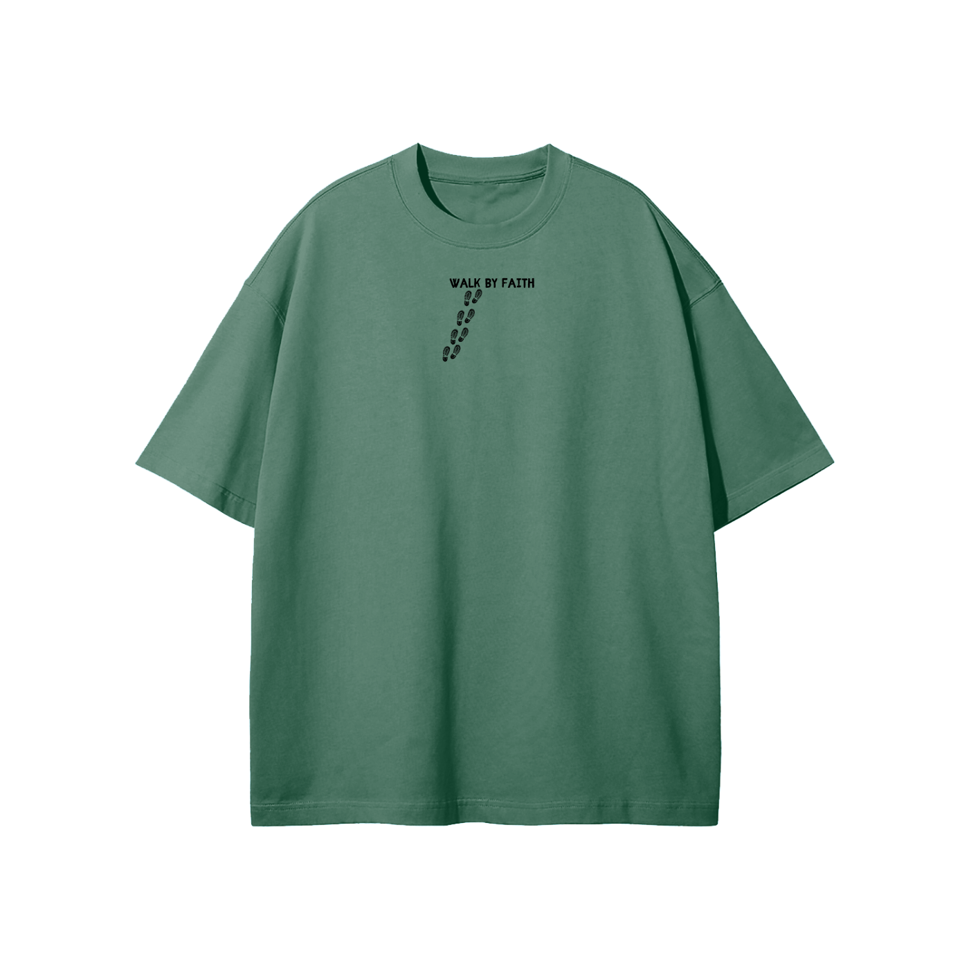 Walk By Faith (Footprints) Streetwear Heavyweight Loose Fit T-Shirt
