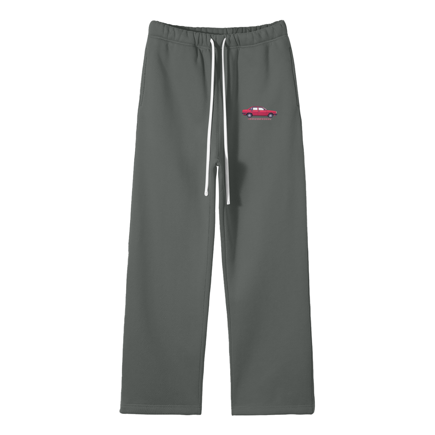 Red Car Streetwear Fleece Straight Leg Pants