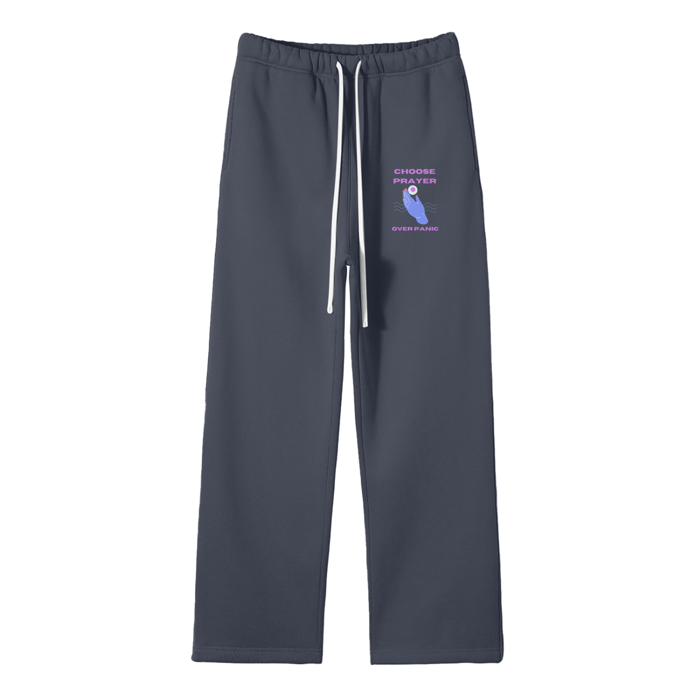 Choose Prayer Over Panic Streetwear Fleece Straight Leg Pants