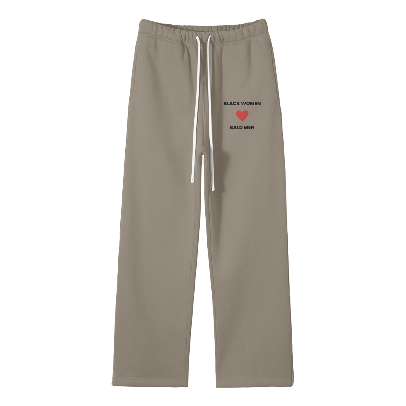 Black Women Love Bald Men Streetwear Fleece Straight Leg Pants