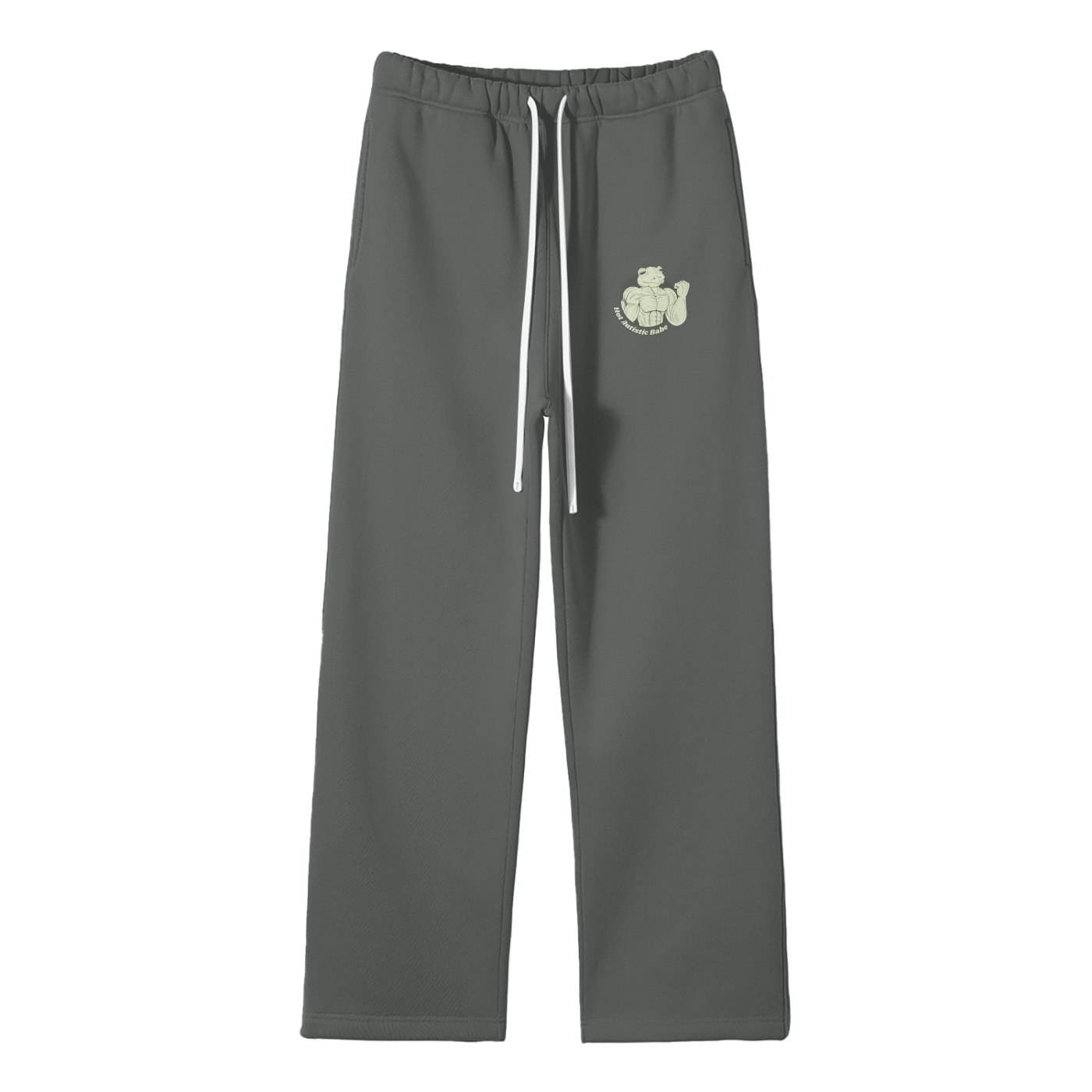 Hot Autistic Babe Streetwear Fleece Straight Leg Pants
