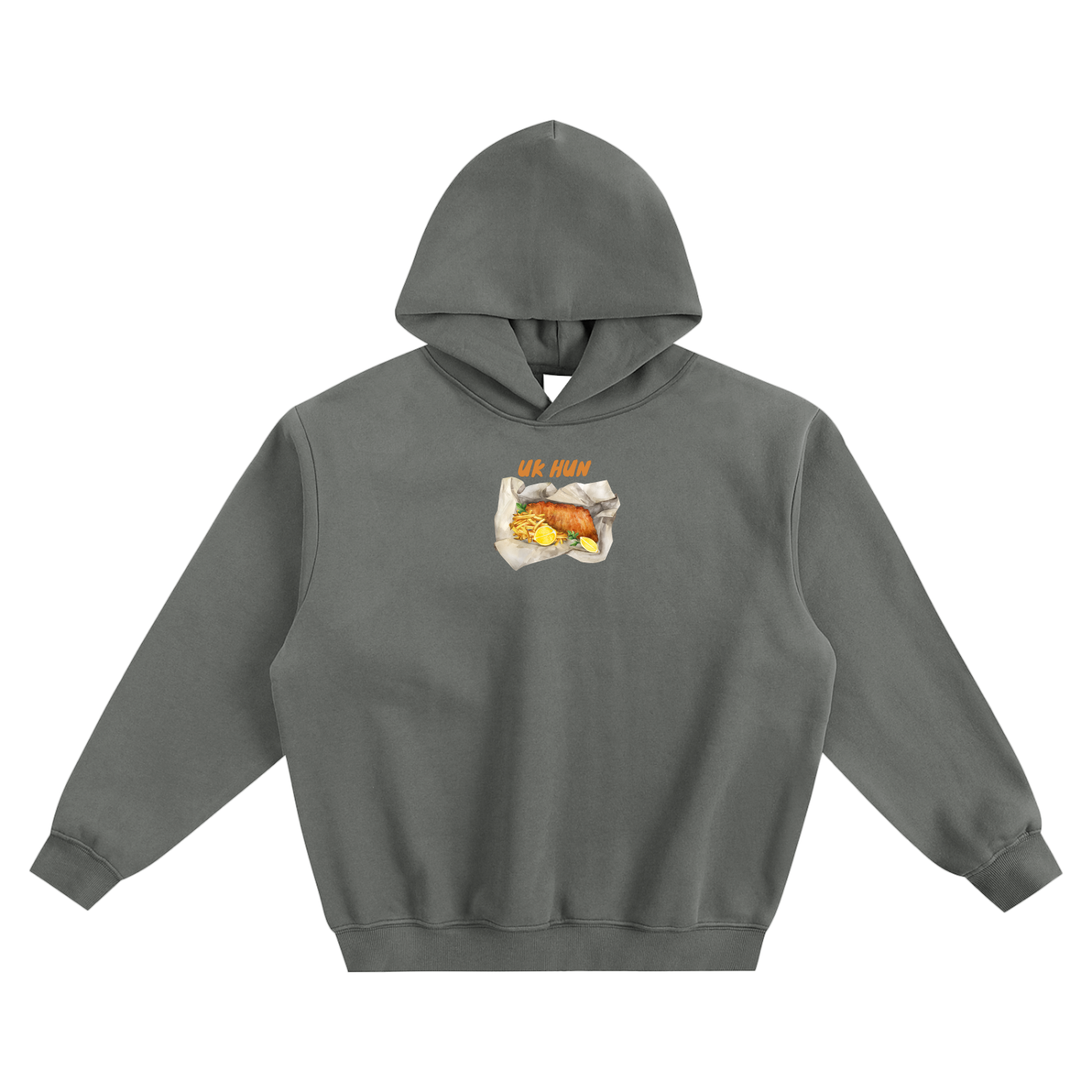 UK Hun (Chippy) Fleeced Boxy Hoodie