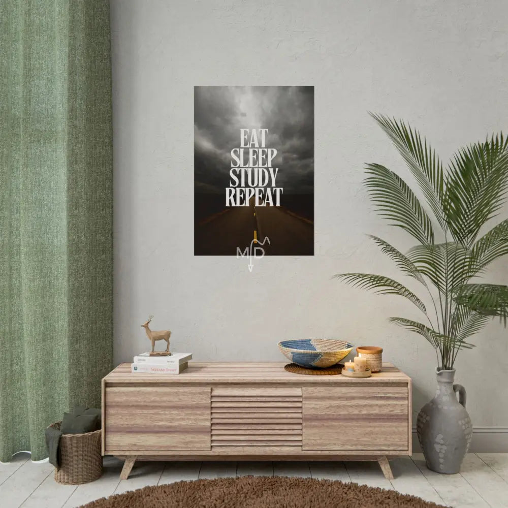 Eat Sleep Study Repeat (3) Poster 23.4’’ x 33.1’’ (Vertical) / Matte Poster