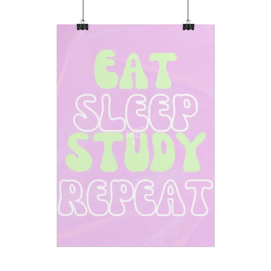 Eat Sleep Study Repeat Poster Poster