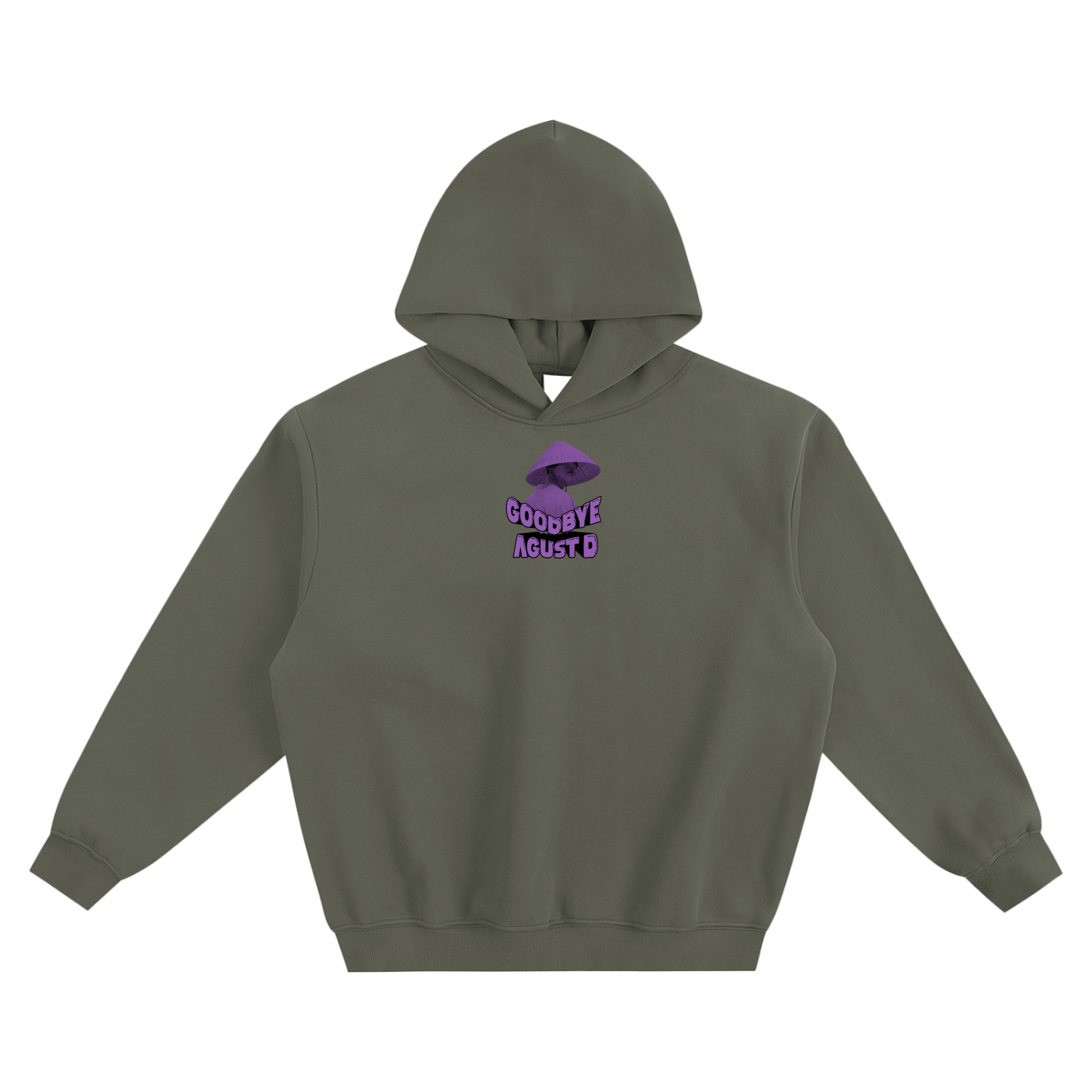 Goodbye Agust D (Purple) Fleeced Boxy Hoodie
