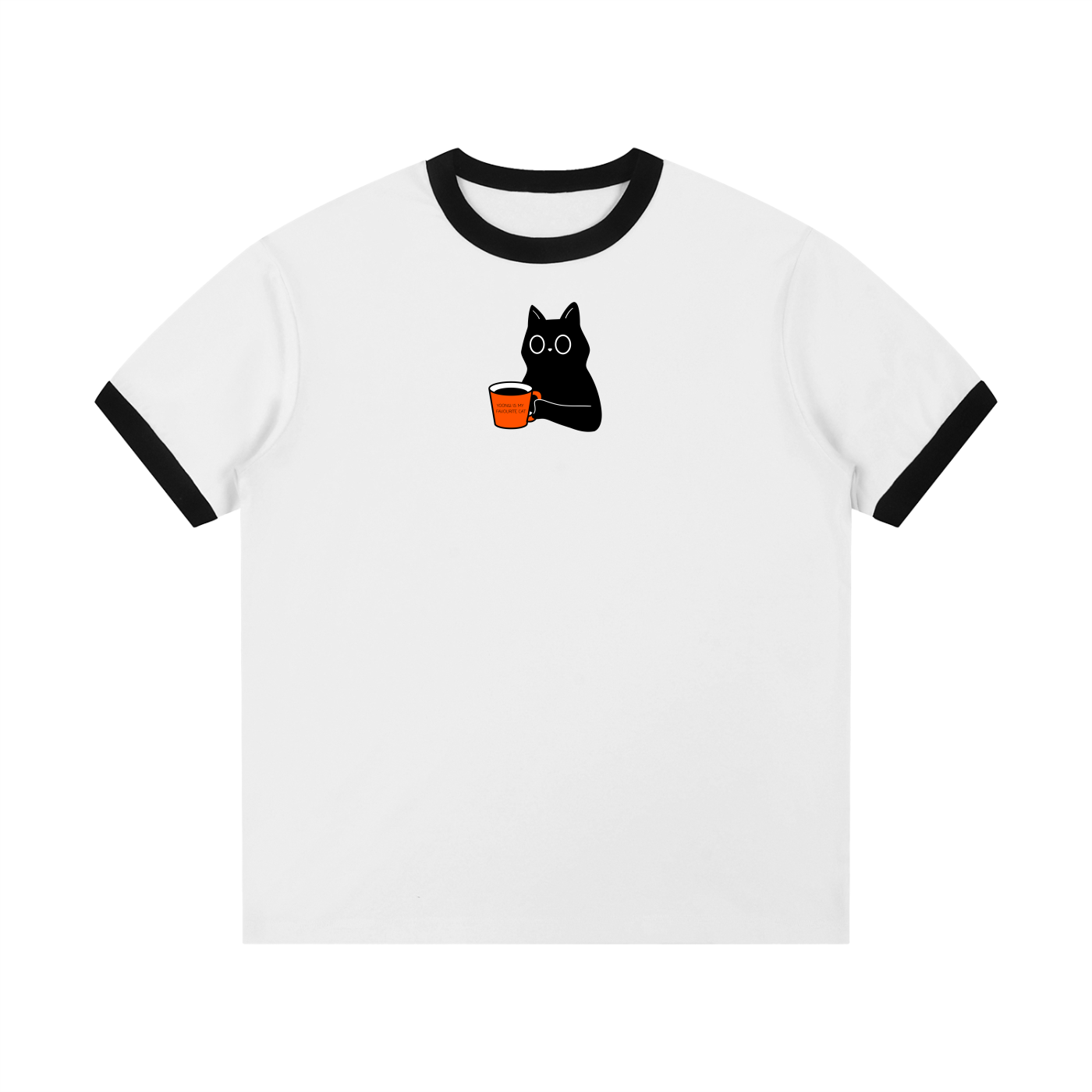 Yoongi Is My Favourite Cat Contrast Edge Ribbed Crewneck T-Shirt