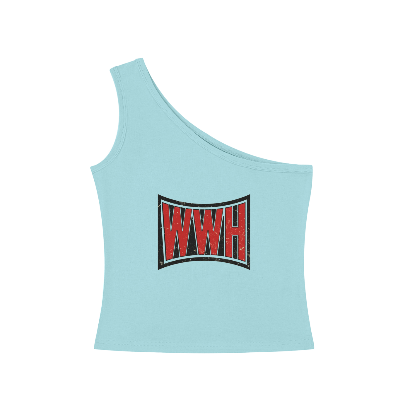 WWH (Worldwide Handsome Jin) One-Shoulder Crop T-Shirt