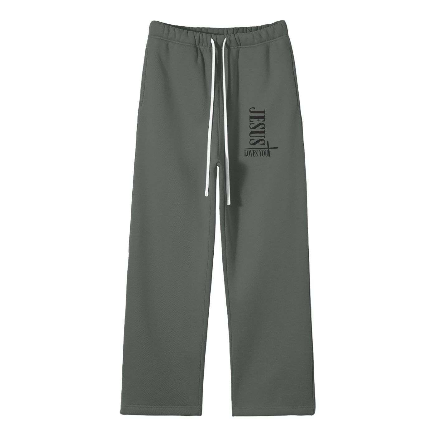 Jesus Loves You Streetwear Fleece Straight Leg Pants