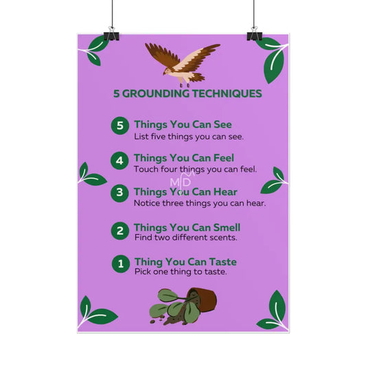 Five Grounding Techniques Poster Poster