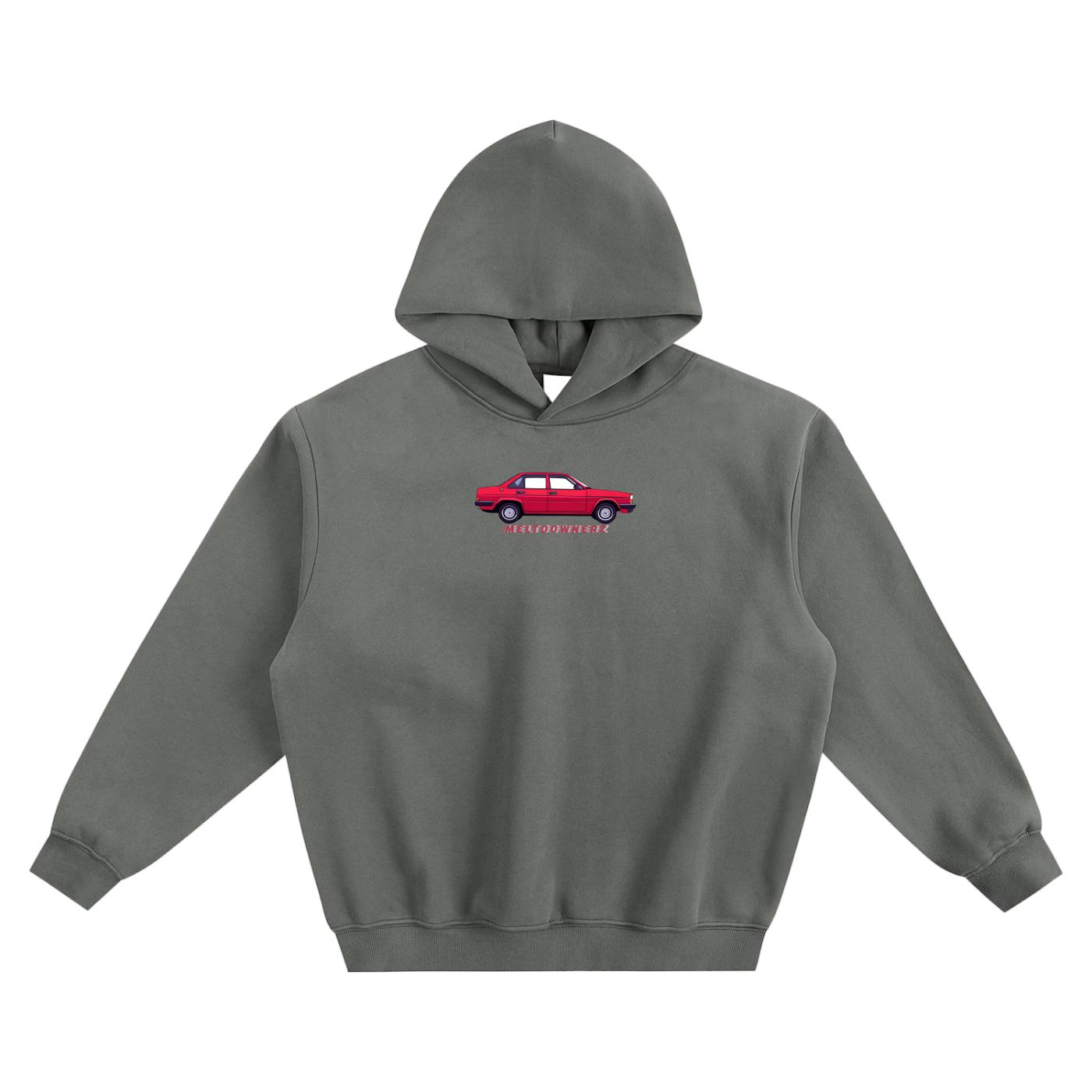 Meltdownerz Red Car Fleeced Boxy Hoodie