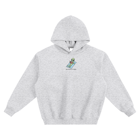 Ask Me What Scifi I'm Reading (Alien) Fleeced Boxy Hoodie