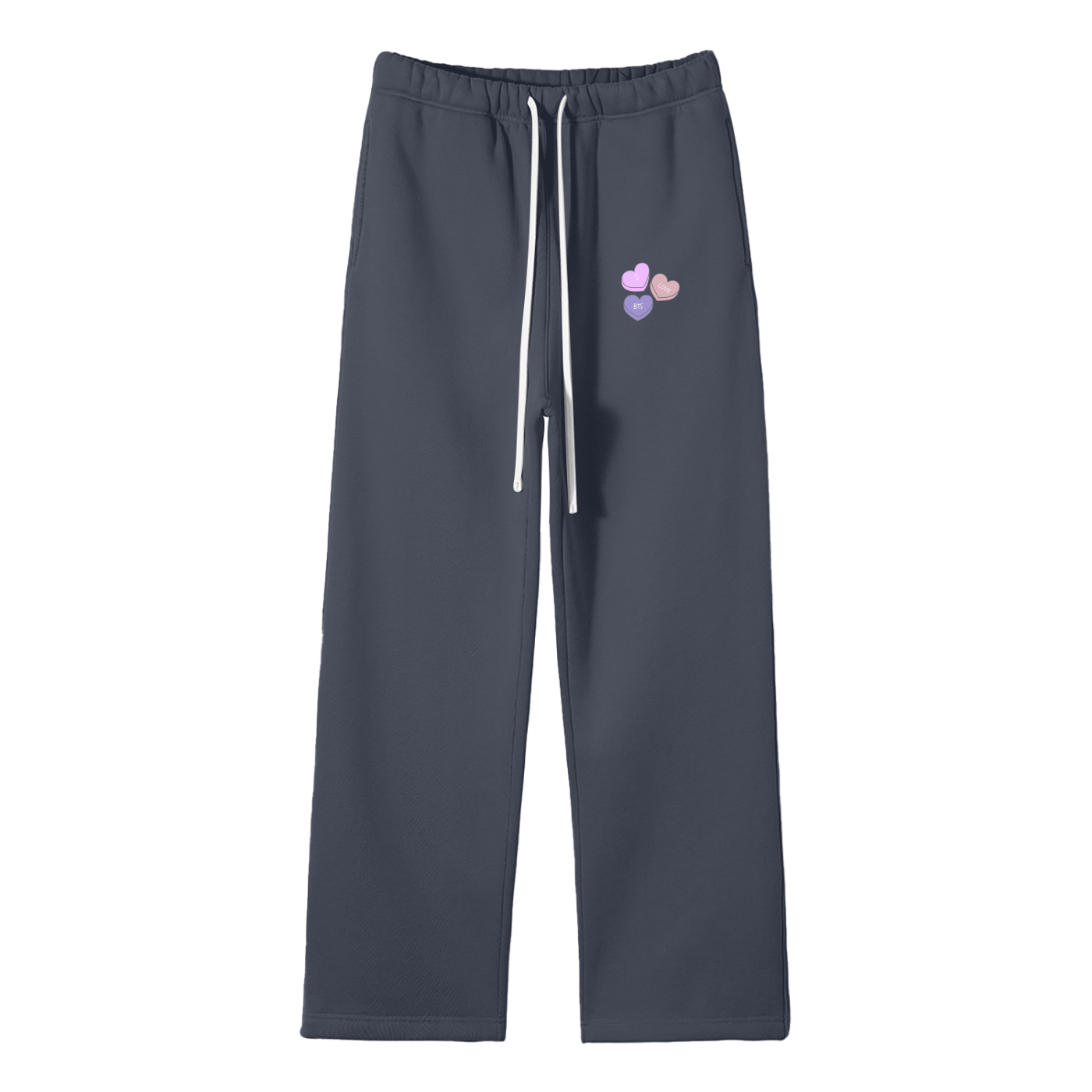 I Love BTS Streetwear Fleece Straight Leg Pants