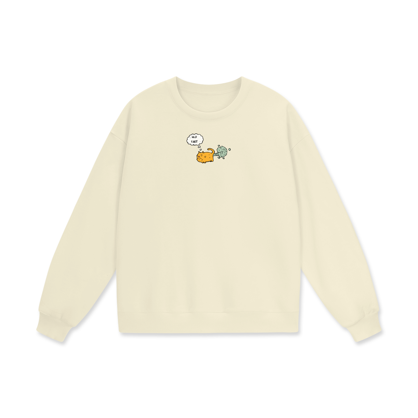 Old Fart (Cat) Heavyweight Drop Shoulder Oversized Fleece Sweatshirt