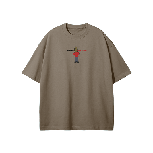 No Hair Don't Care Streetwear Heavyweight Loose Fit T-Shirt