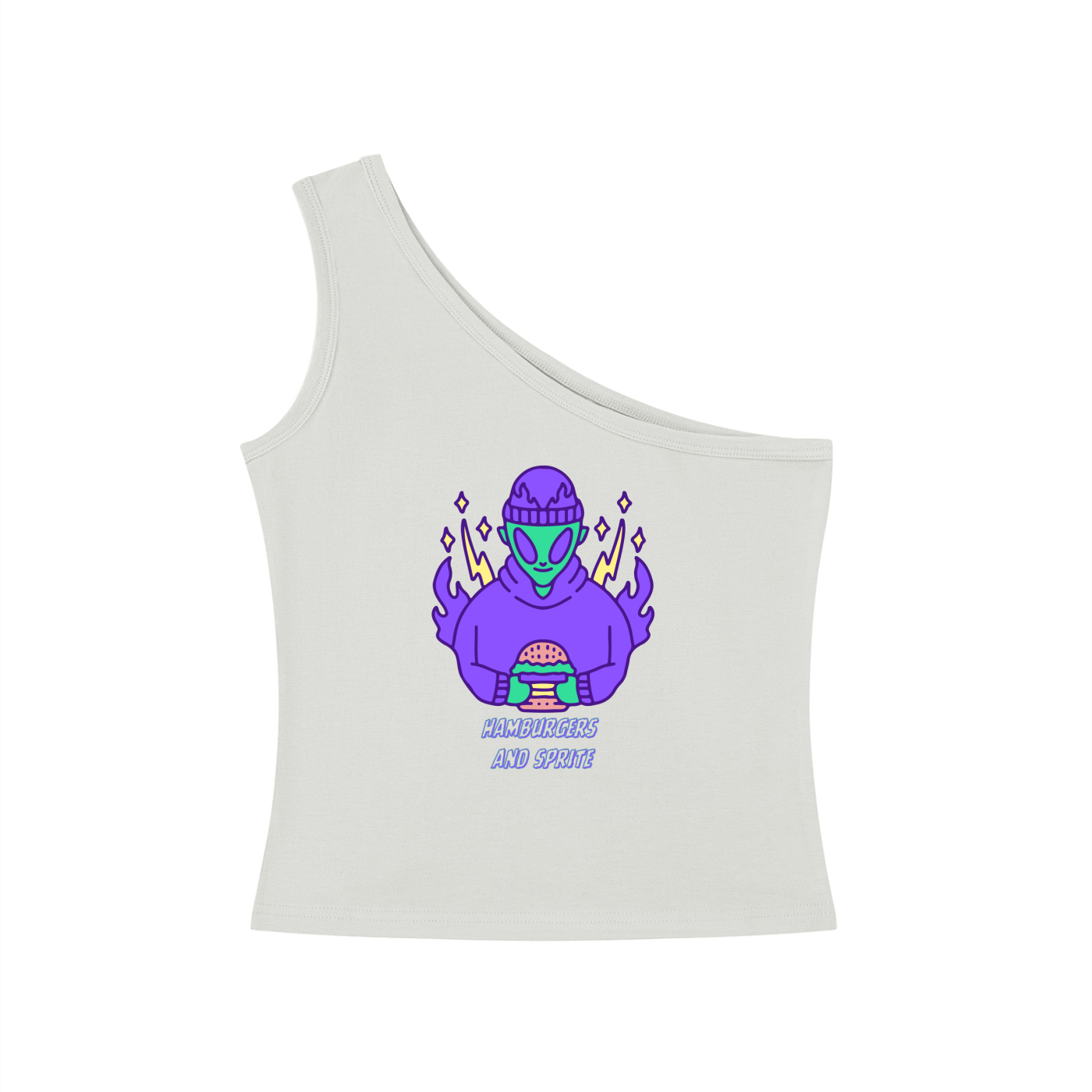 Hamburgers & Sprite (J Hope) One-Shoulder Crop T-Shirt
