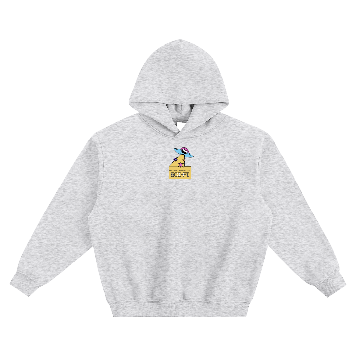 Pretending I Understand This Scifi (UFO) Fleeced Boxy Hoodie