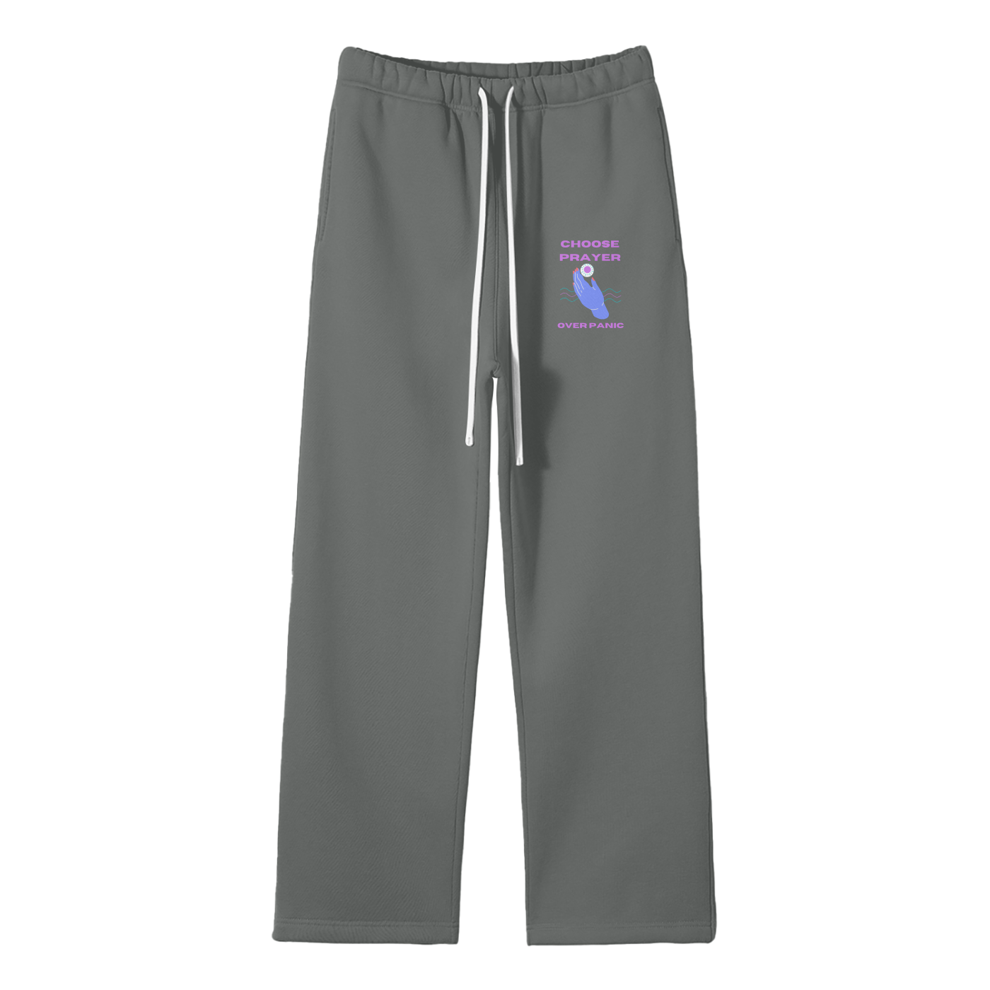 Choose Prayer Over Panic Streetwear Fleece Straight Leg Pants