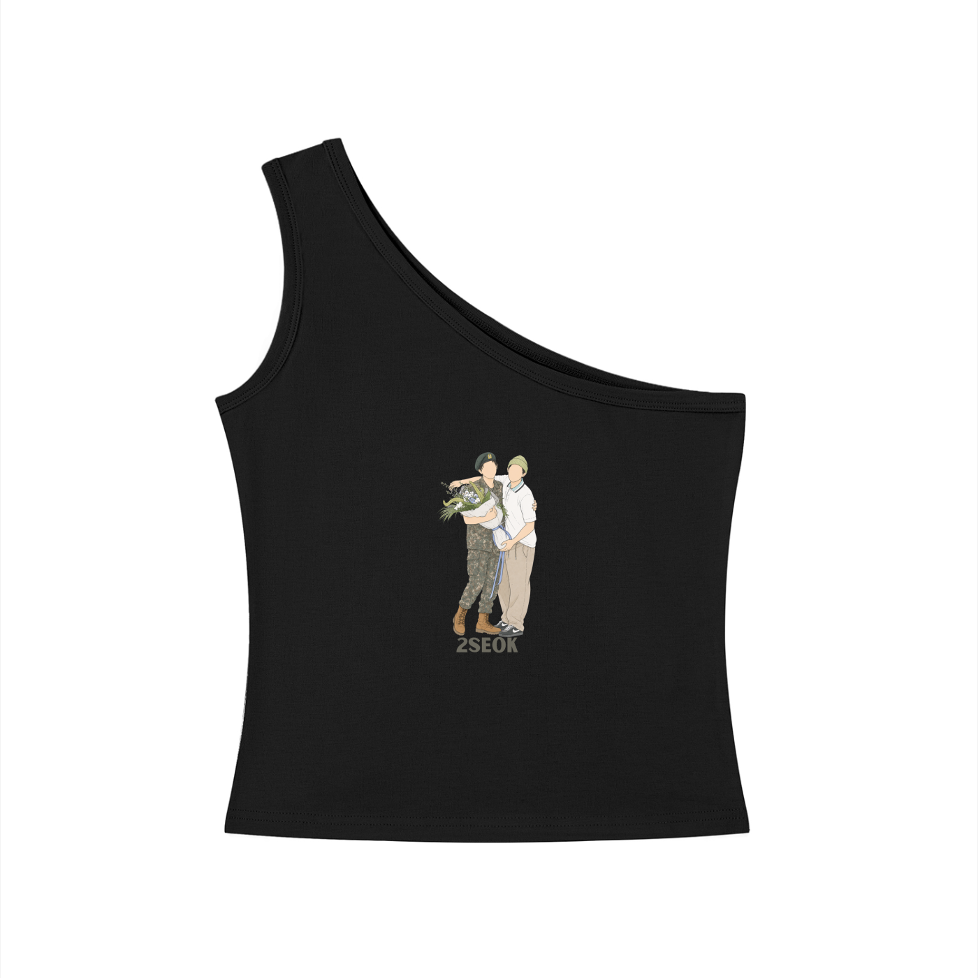 2Seok (Jin & J Hope) One-Shoulder Crop T Shirt