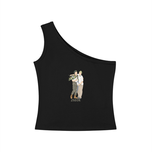 2Seok (Jin & J Hope) One-Shoulder Crop T Shirt