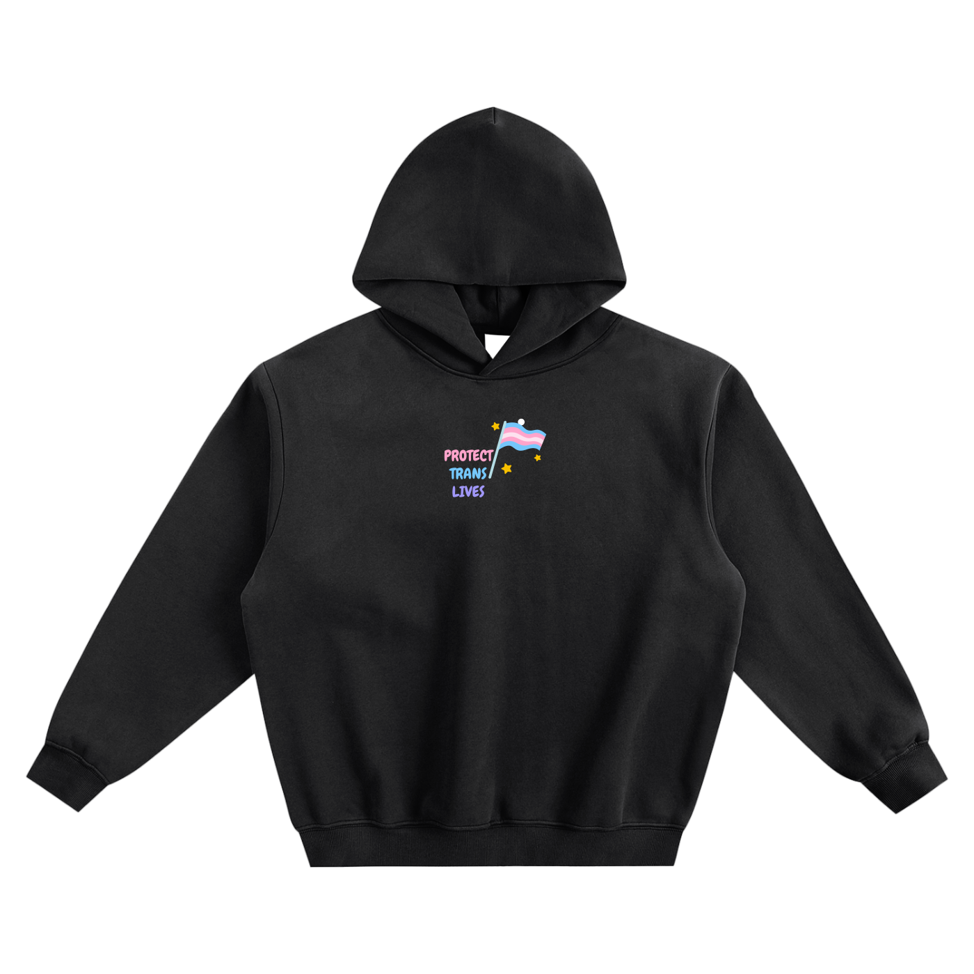 Protect Trans Lives Fleeced Boxy Hoodie