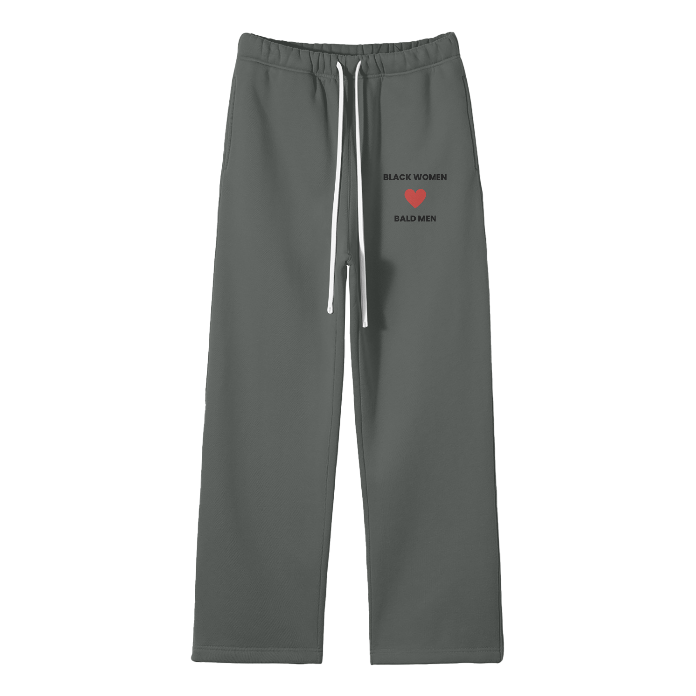 Black Women Love Bald Men Streetwear Fleece Straight Leg Pants