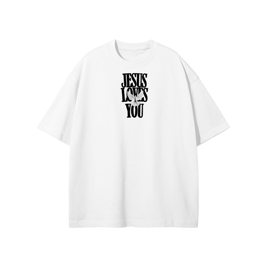 Jesus Loves You Streetwear Heavyweight Loose Fit T-Shirt