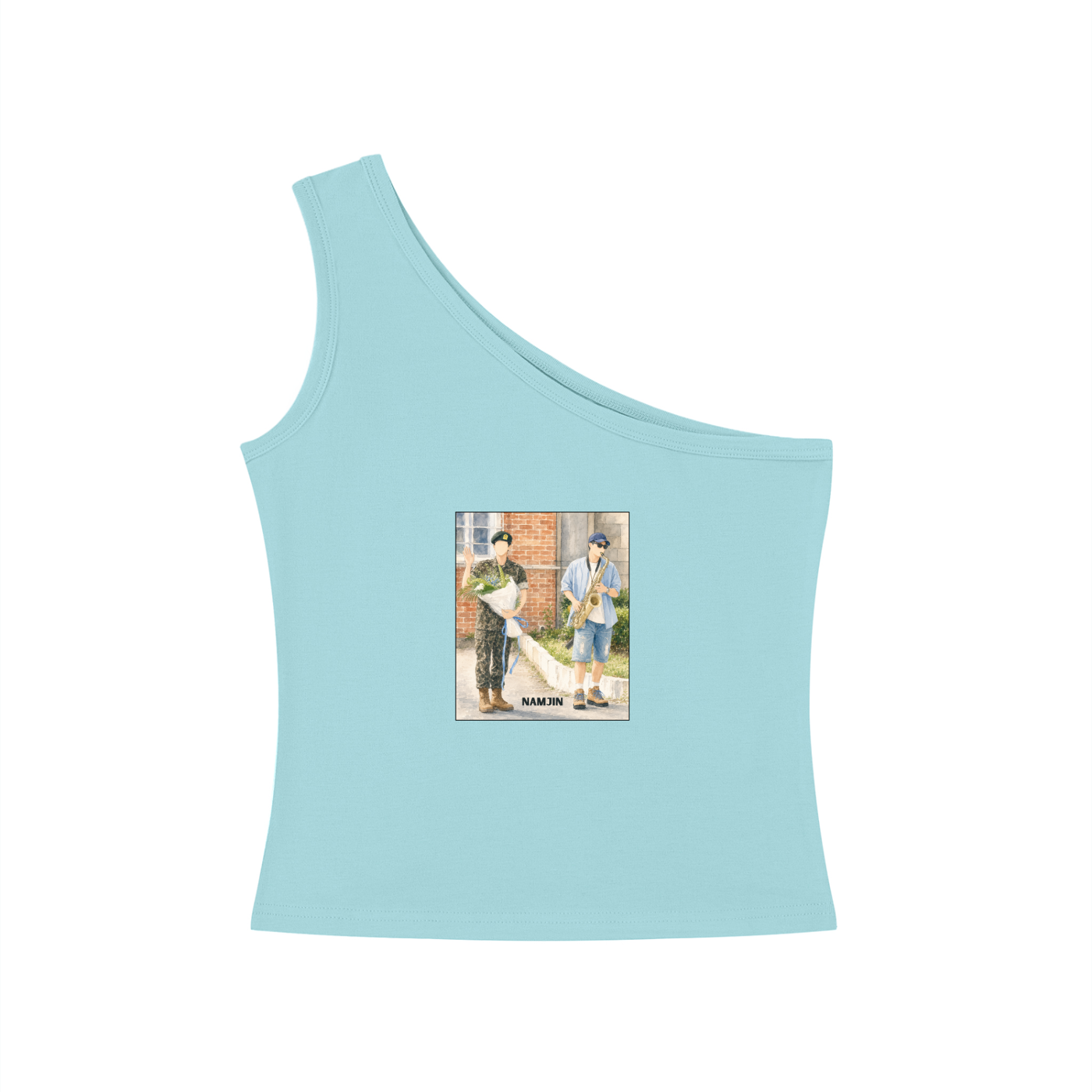 Namjin (Namjoon & Jin) One-Shoulder Crop T Shirt