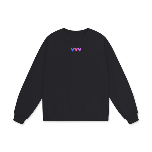 3 Hearts Heavyweight Drop Shoulder Oversized Fleece Sweatshirt