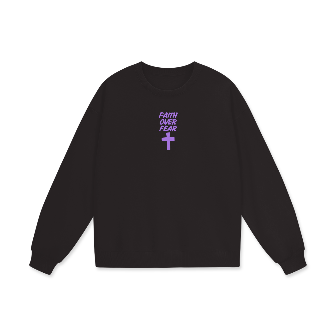 Faith Over Fear Heavyweight Drop Shoulder Oversized Fleece Sweatshirt