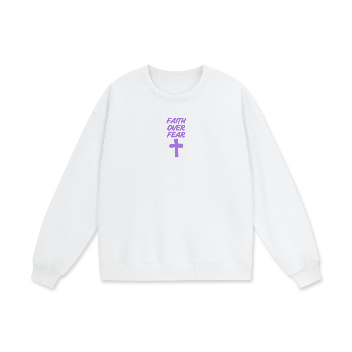 Faith Over Fear Heavyweight Drop Shoulder Oversized Fleece Sweatshirt