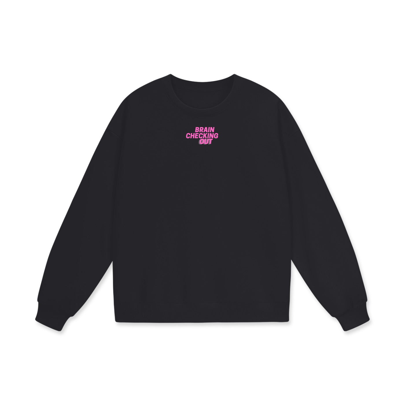 Brain Checking Out Heavyweight Drop Shoulder Oversized Fleece Sweatshirt